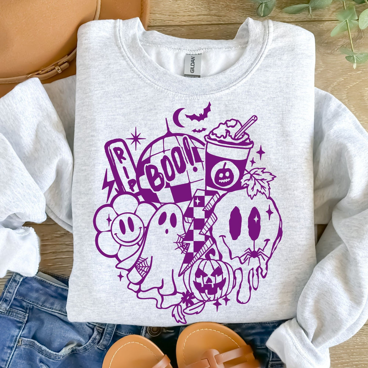 Retro Boo Purple-38331-DTF transfer