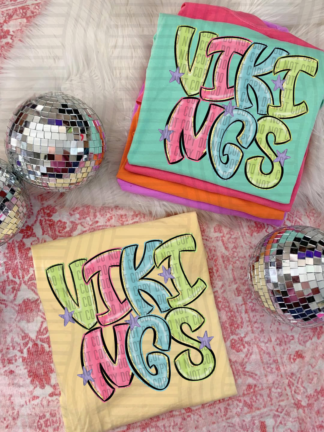 Vikings Glittery & Preppy Mascots (Caplinger) DTF transfer