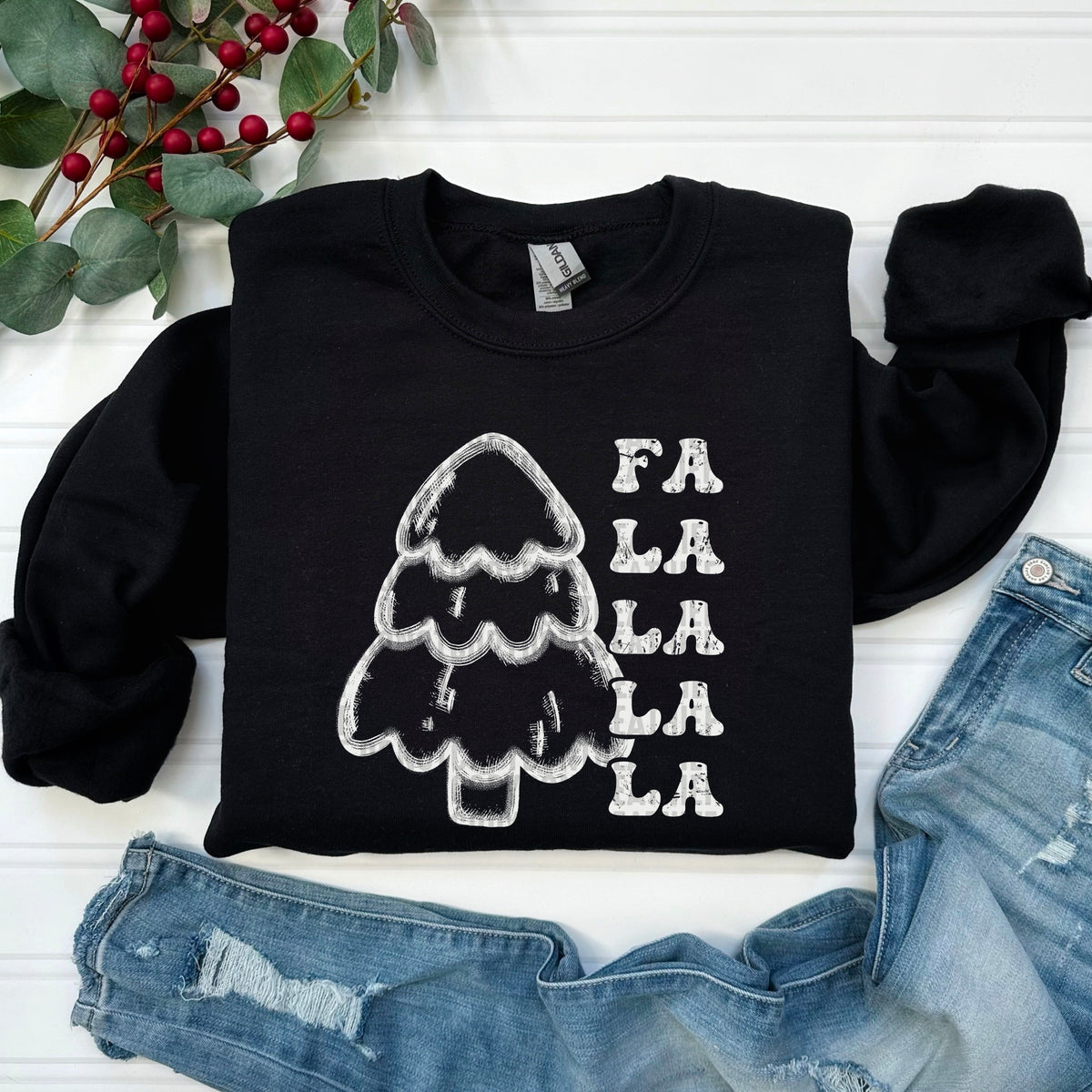 Fa la la la tree WHITE 103574 DTF transfer