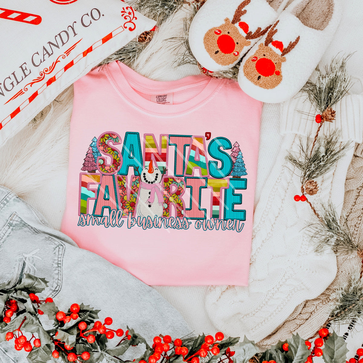 Santas Favorite Small Business WITH SNOWMAN 111686 DTF transfer