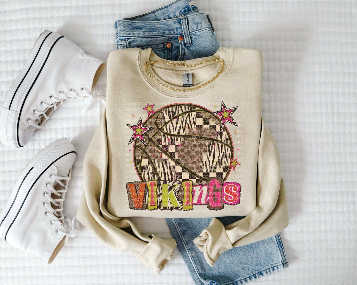 Vikings magazine font and basketball (SCG) DTF Transfer