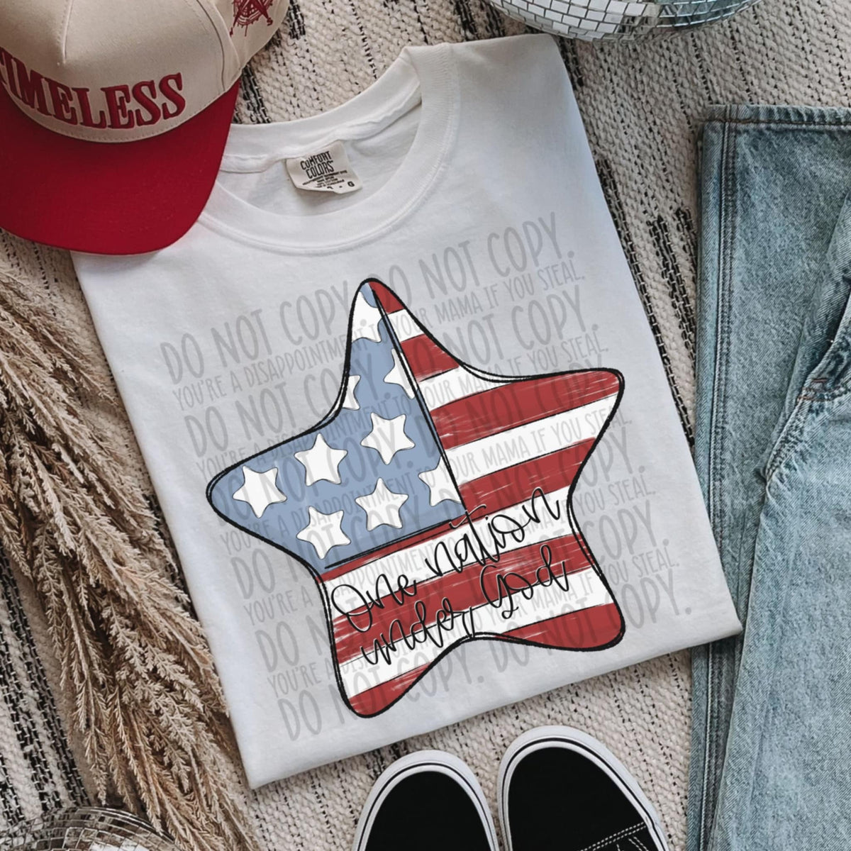 One nation under god star (SWD) 97798 DTF transfer