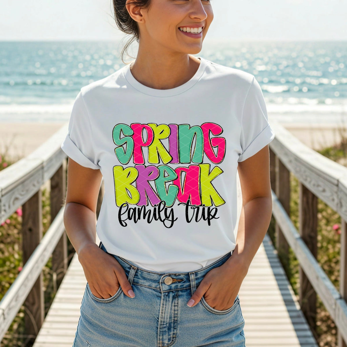 Spring break family trip cursive SDD DTF transfer