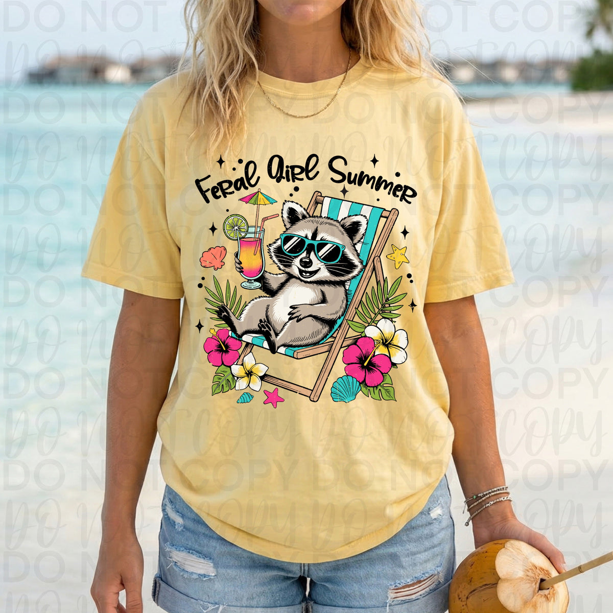 Feral summer raccoon Sunday Special DTF transfer