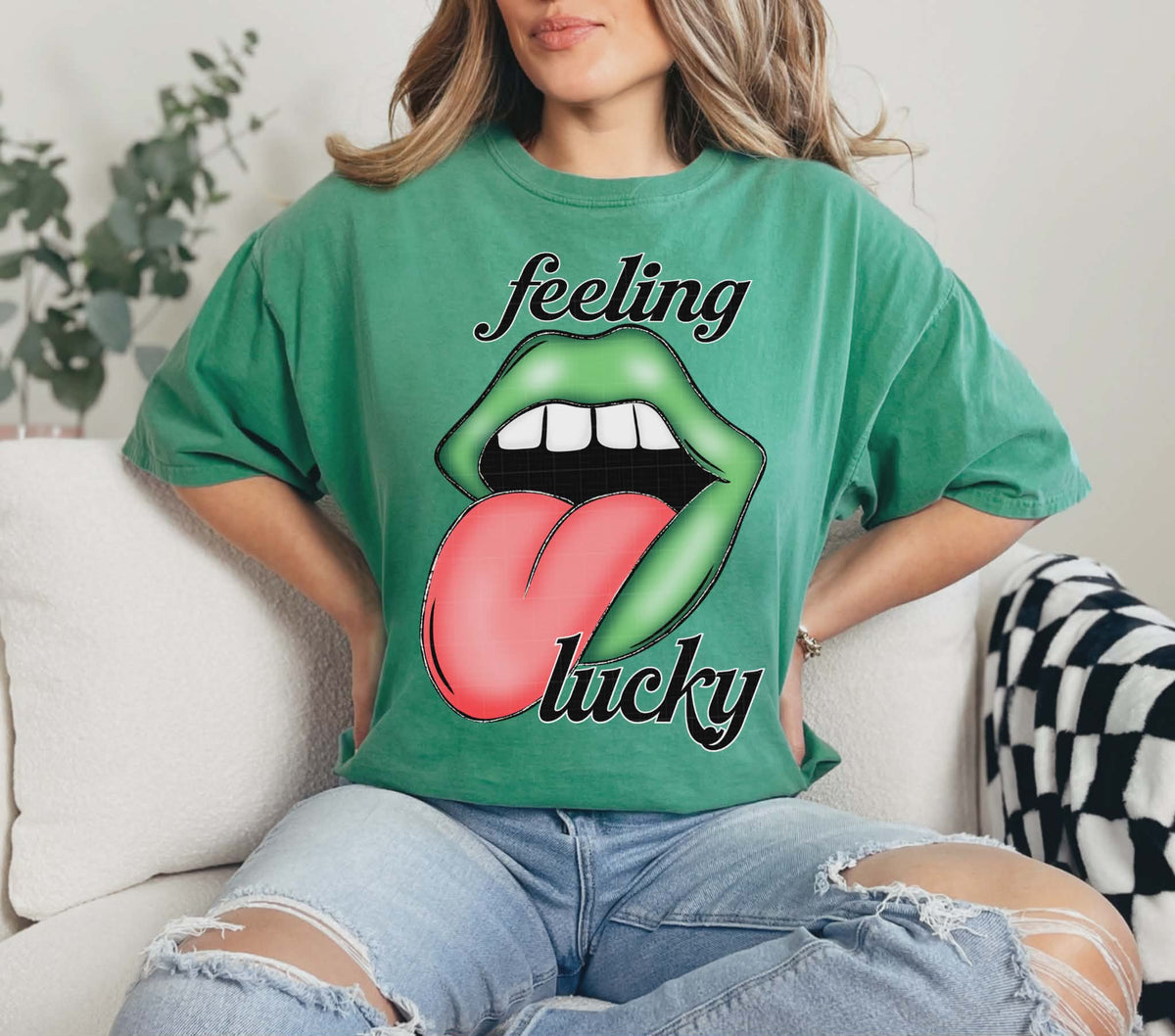 Feeling lucky Lips (linda) DTF transfer