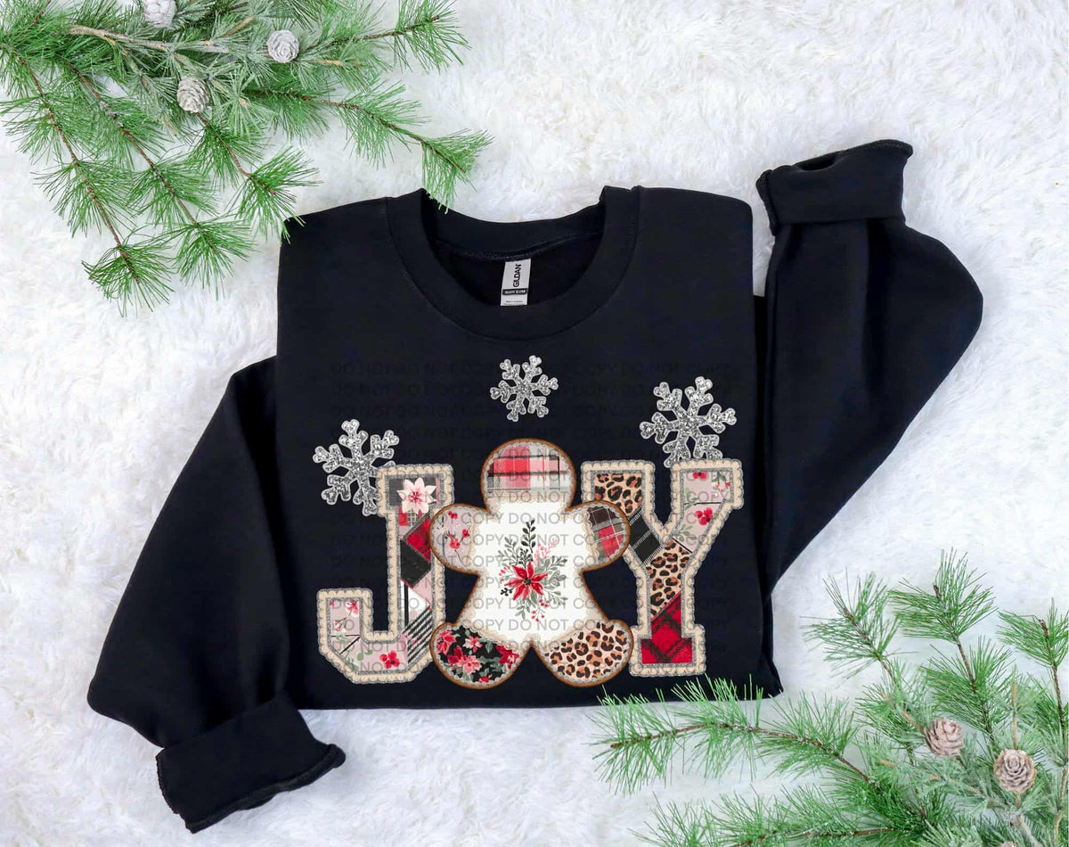 Joy Plaid with gingerbread (SCG) DTF Transfer