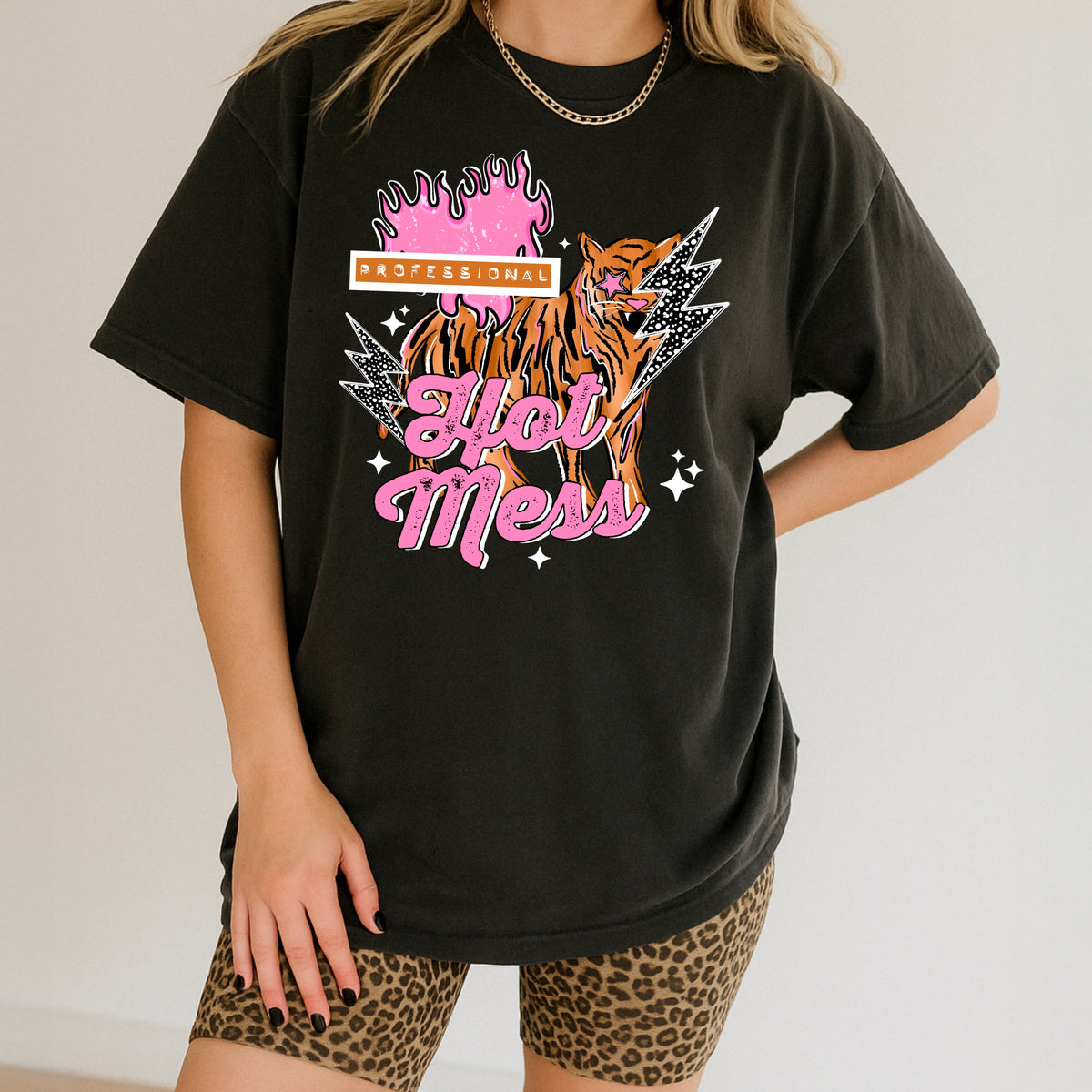 Hot mess tiger white (CSC) DTF Transfer