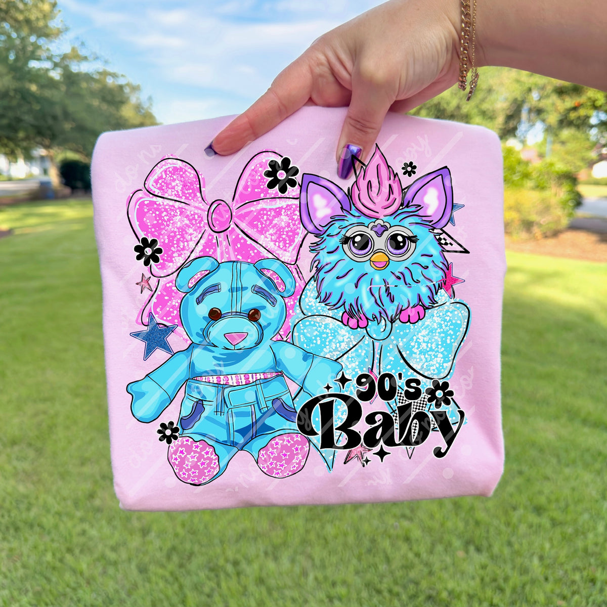 90s Baby blue and pink DTF Transfer