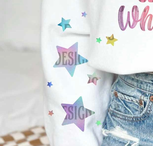 Colorful star sleeve (LANE) 50886 DTF transfer