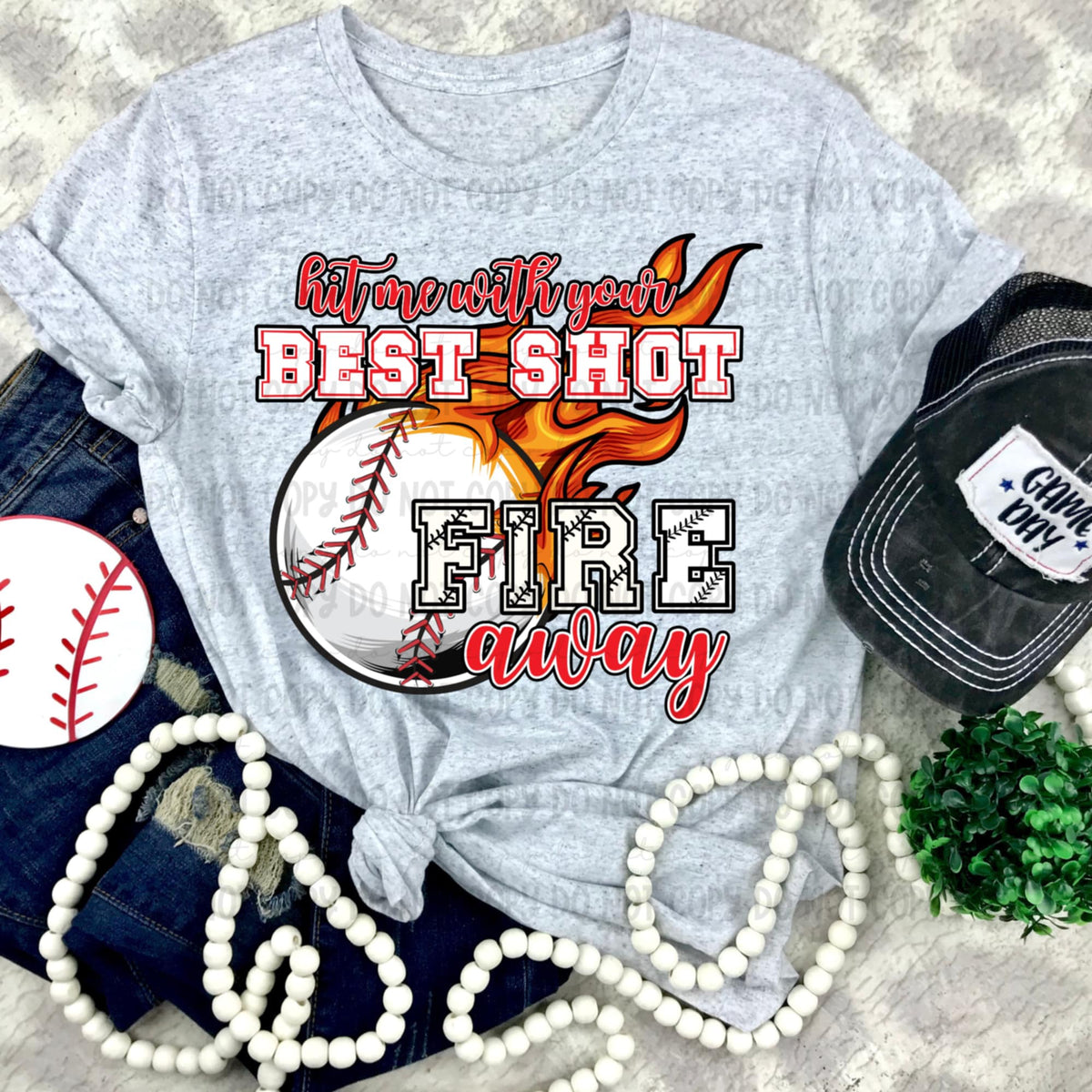 Hit me with your best shot baseball (REVEL) 91248 DTF transfer