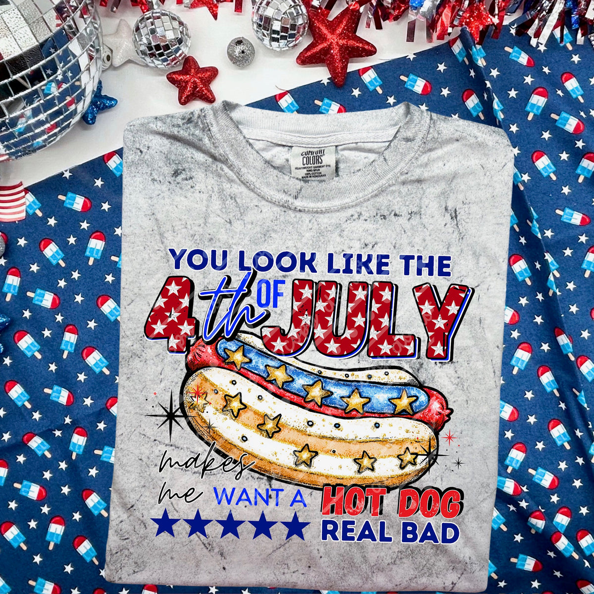 You look like the Fourth of July hot dog (exclusive) DTF Transfer