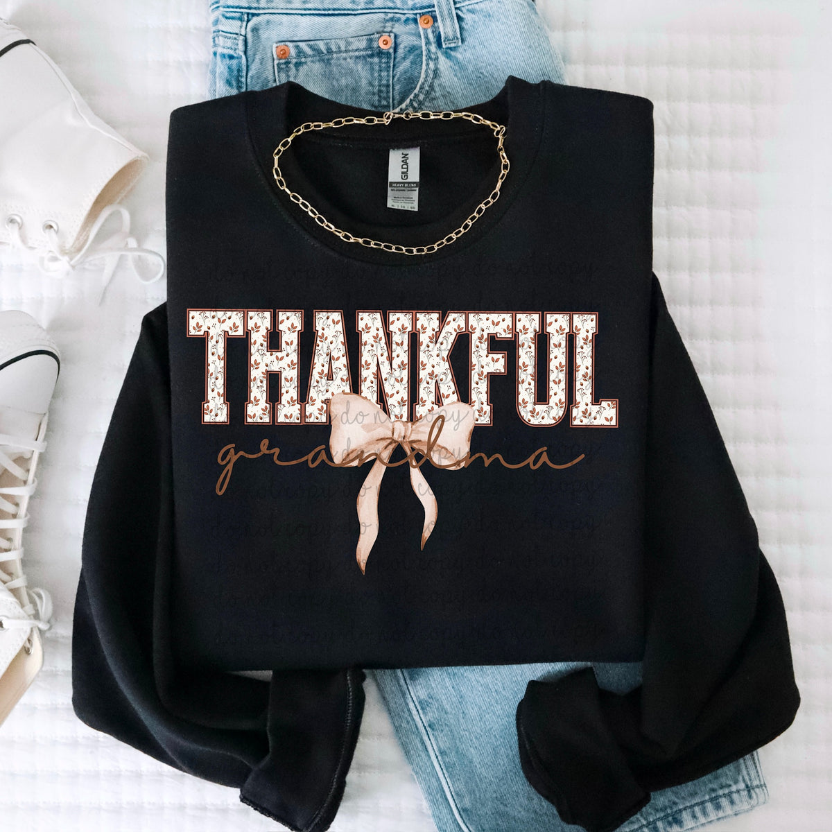 Thankful Grandma bow (MZ) DTF Transfer