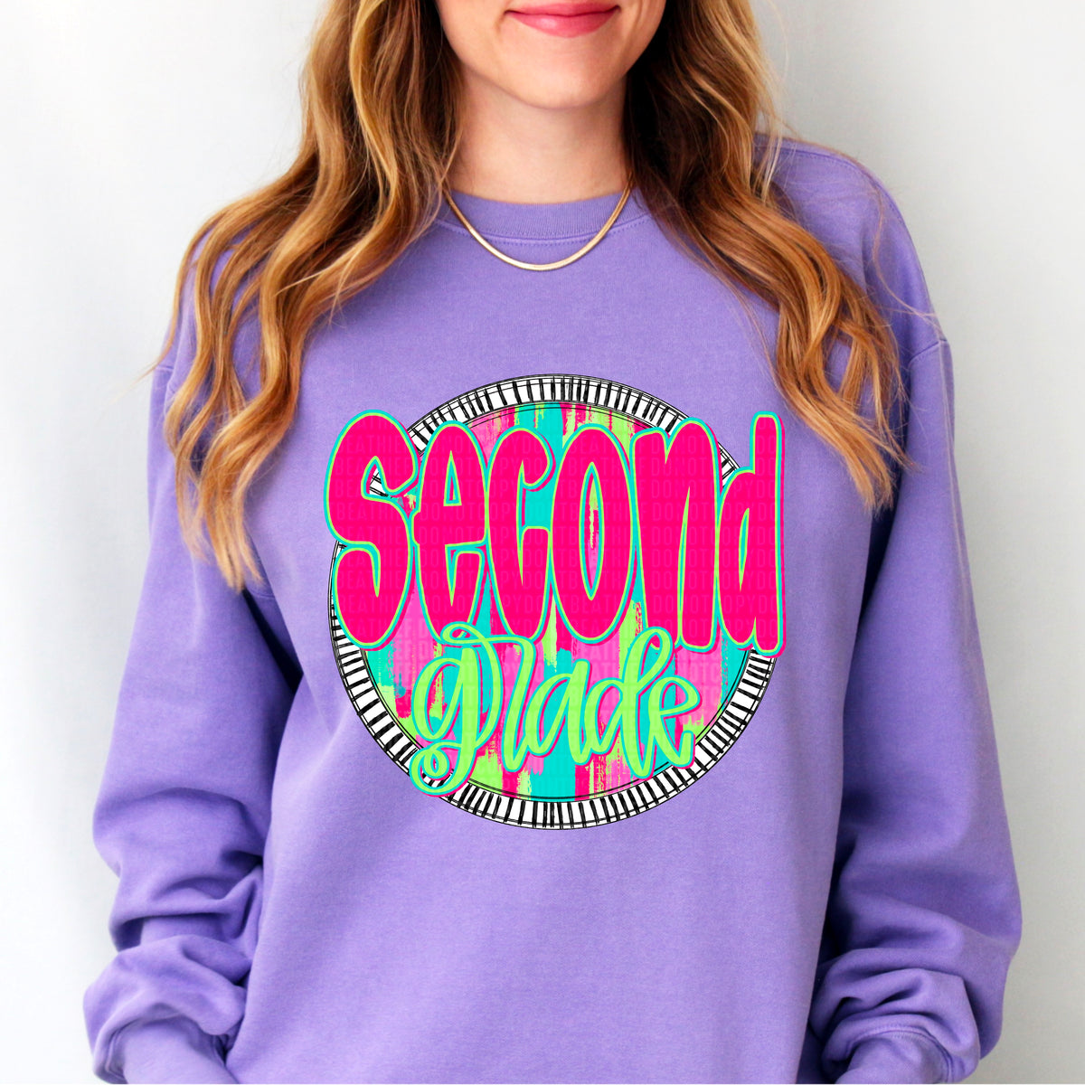 Second grade pink font circle 106196 DTF transfer