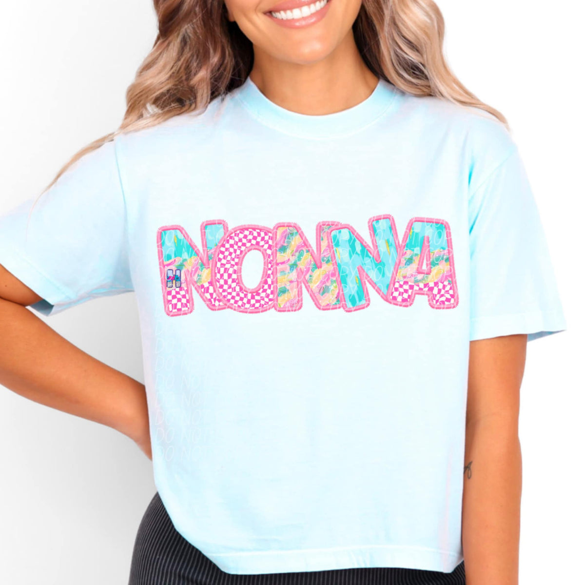 Nonna pink checkered (CITY) 97052 DTF transfer