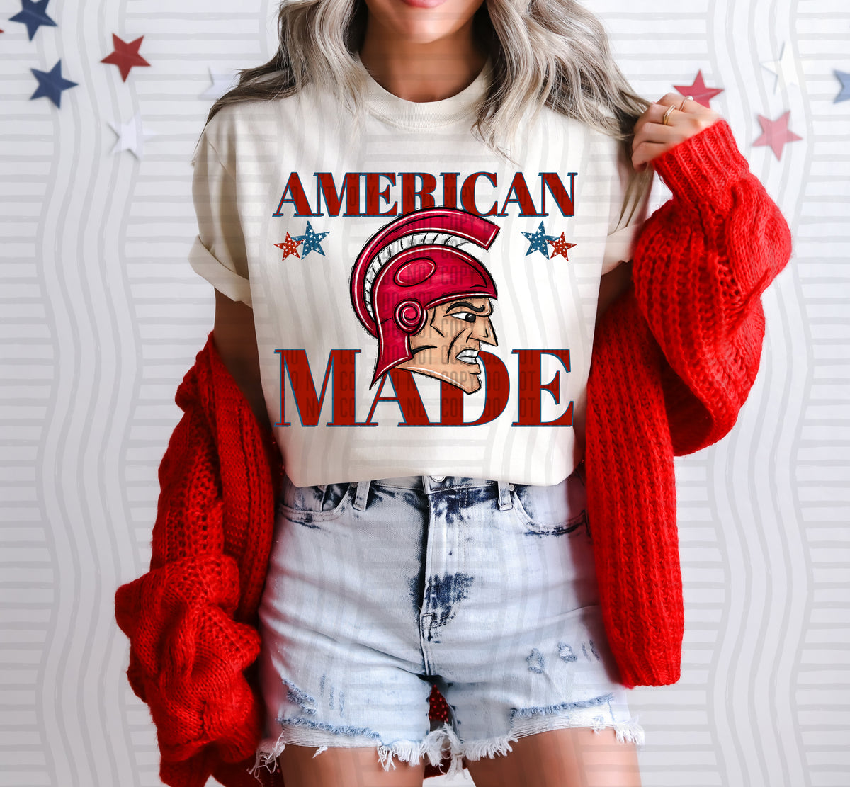 American made trojans (red) (Caplinger) DTF Transfer