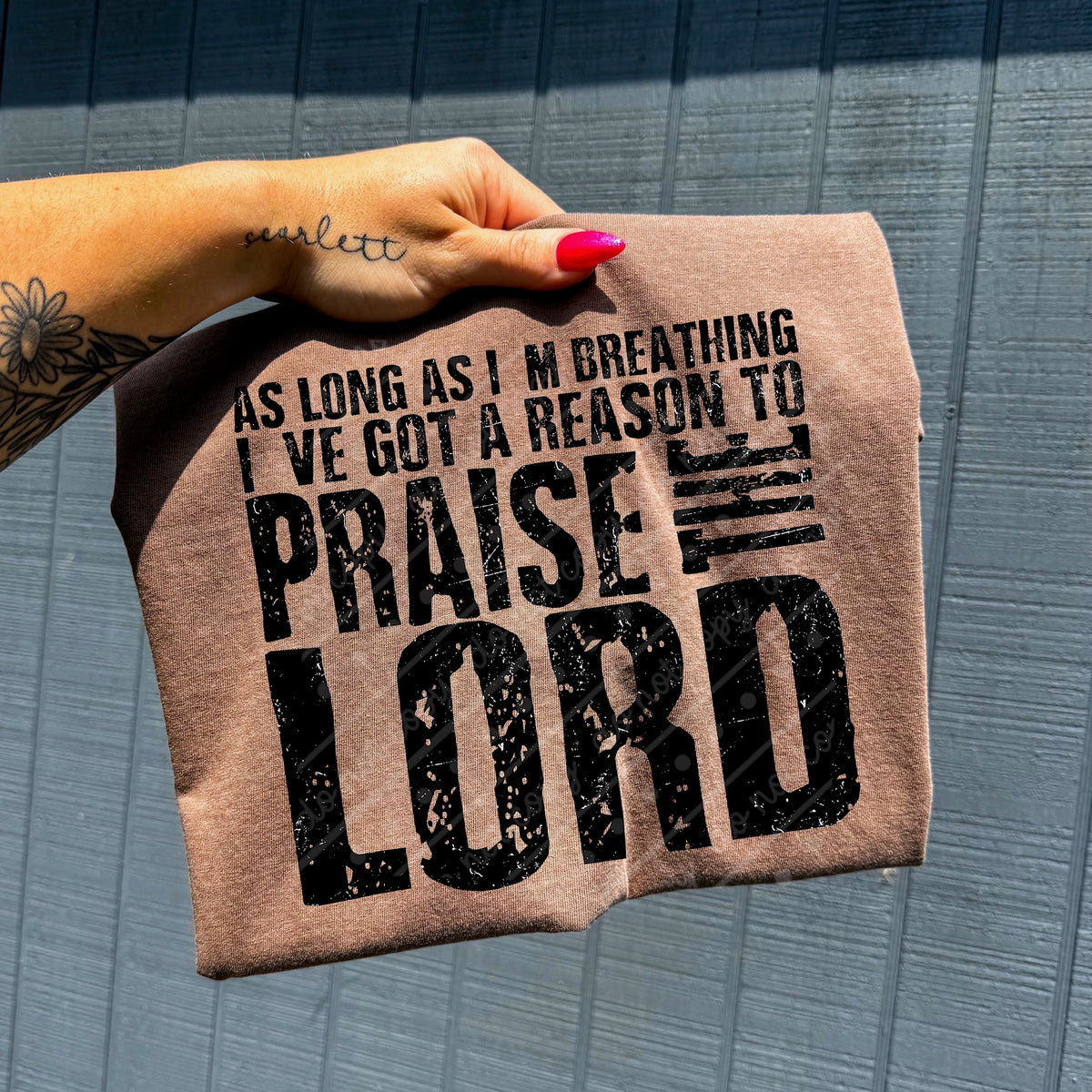 Praise the lord distressed BLACK DTF Transfer