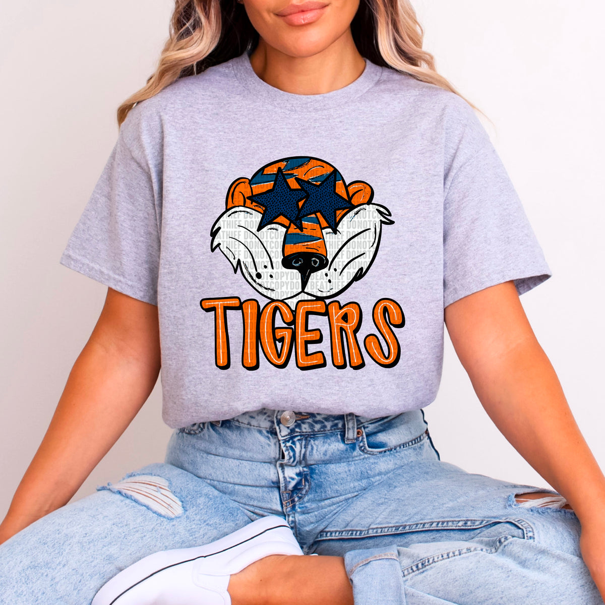 Tigers orange font 93769 DTF transfer