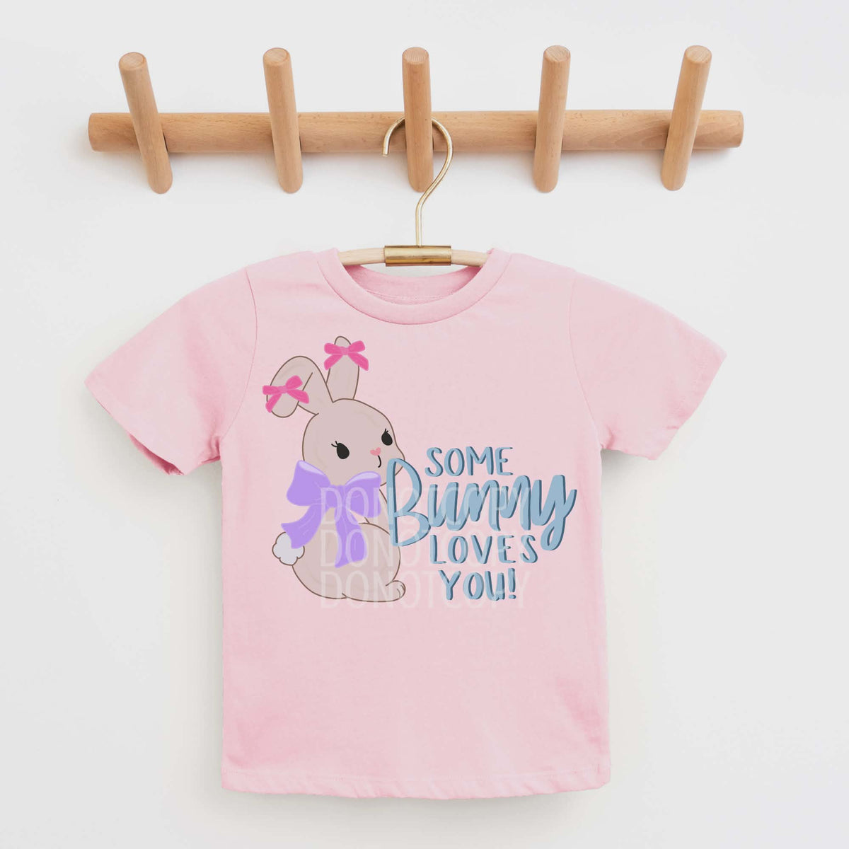 Some bunny loves you purple bow (CSG) DTF transfer