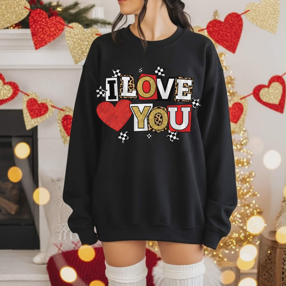 I love you (red gold and white) (Parker) DTF transfer