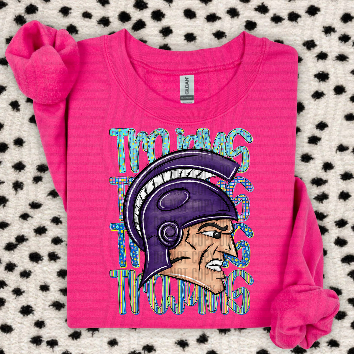 Trojans purple chaos stacked (Caplinger) DTF Transfer