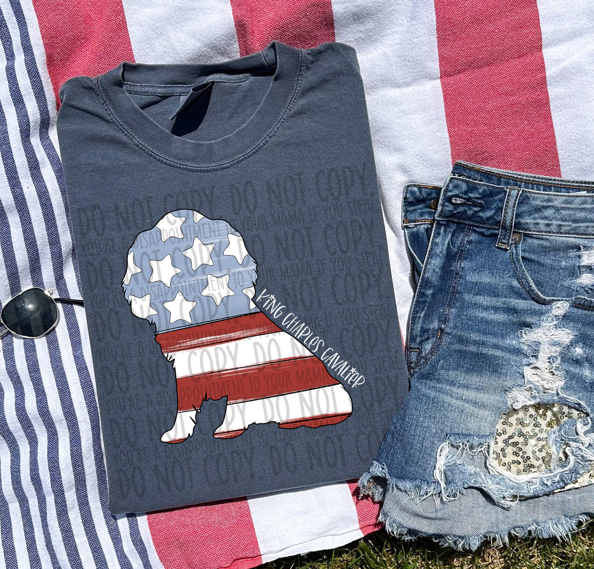 KING CHARLES CAVALIER white (SWD) DTF transfer