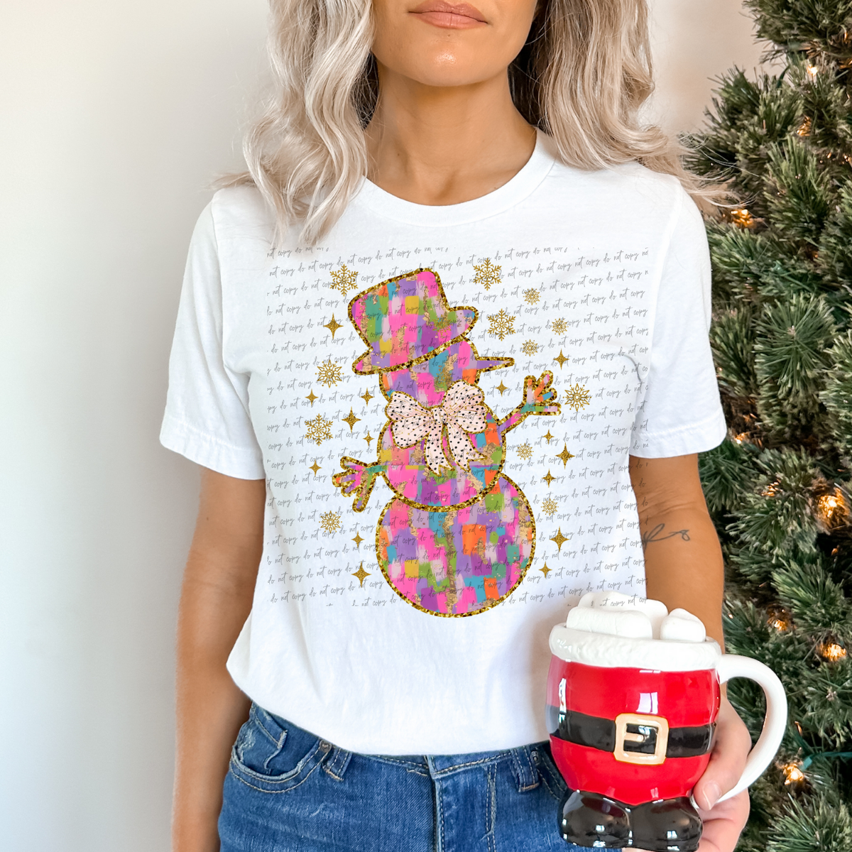 Snowman With Bow (Darker colored) 68540 DTF Transfer