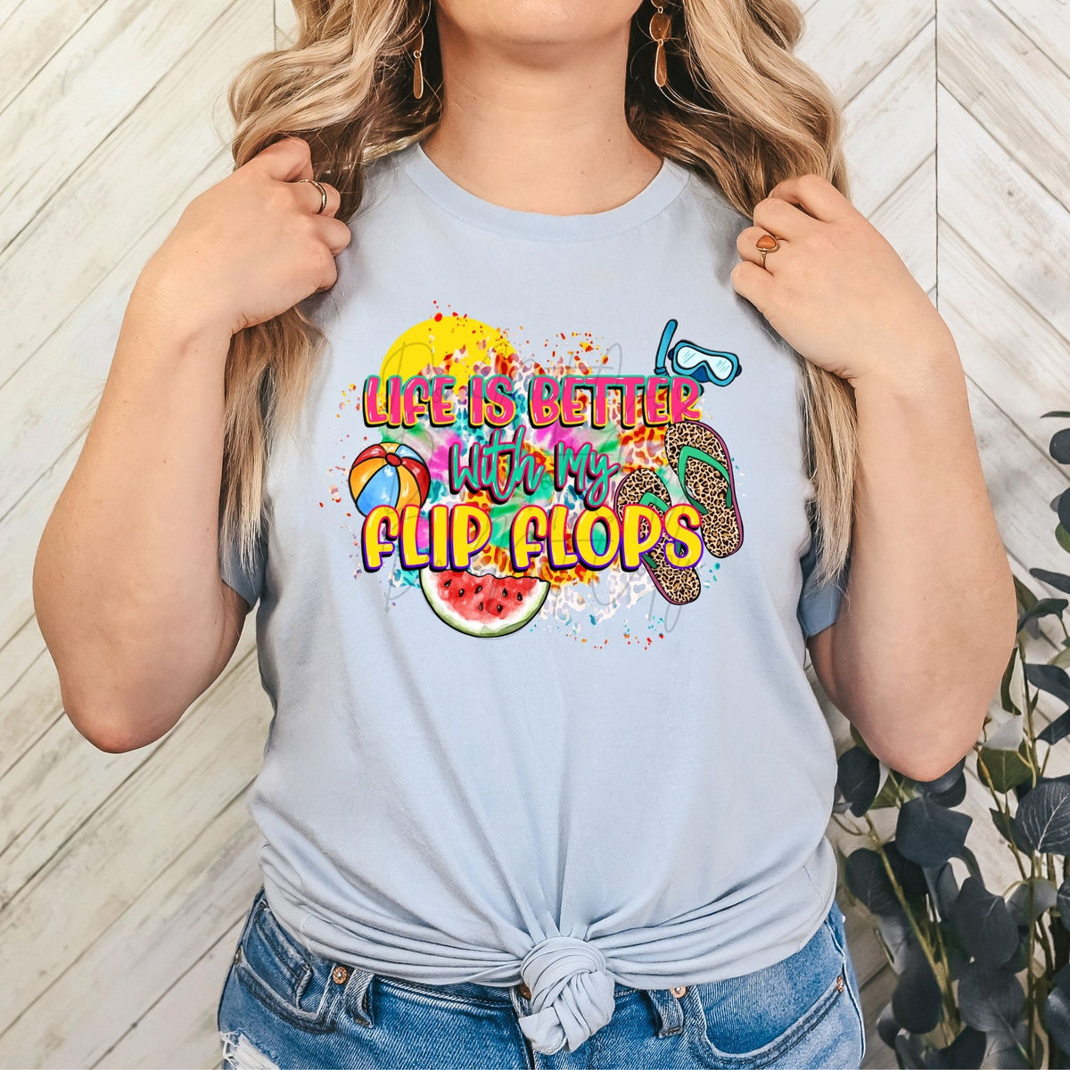 Life is Better with my flip flops-38067-DTF transfer