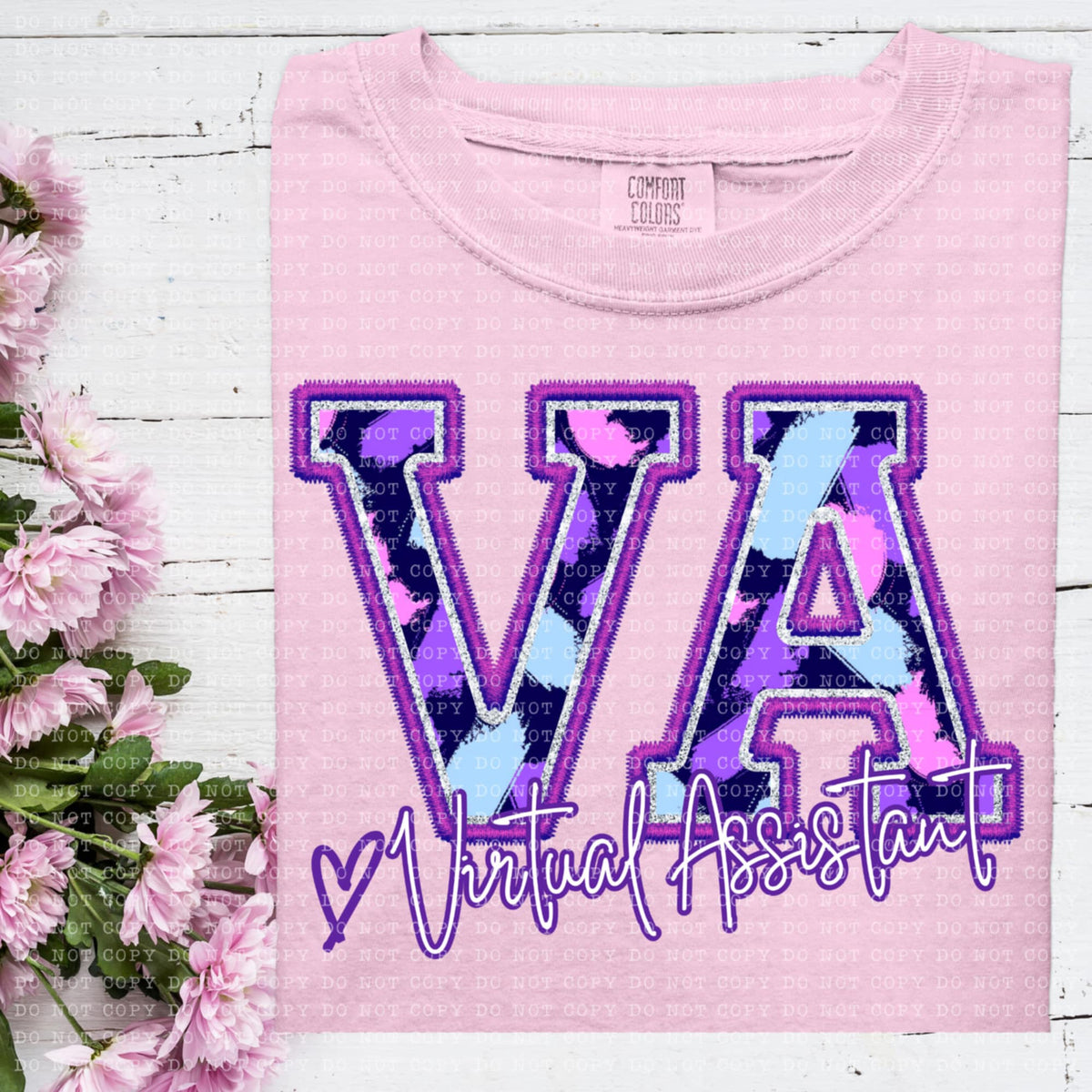 VA virtual assistant purple brushstrokes (ECHT) 93943 DTF transfer