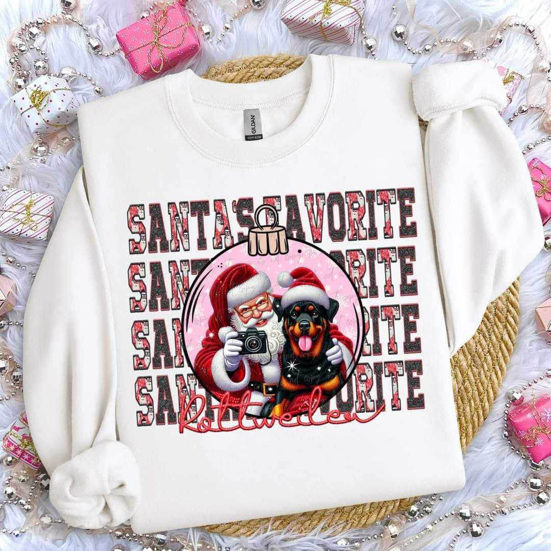Santa’s favorite Rottweiler stacked (VIRGO) 65805 DTF transfer