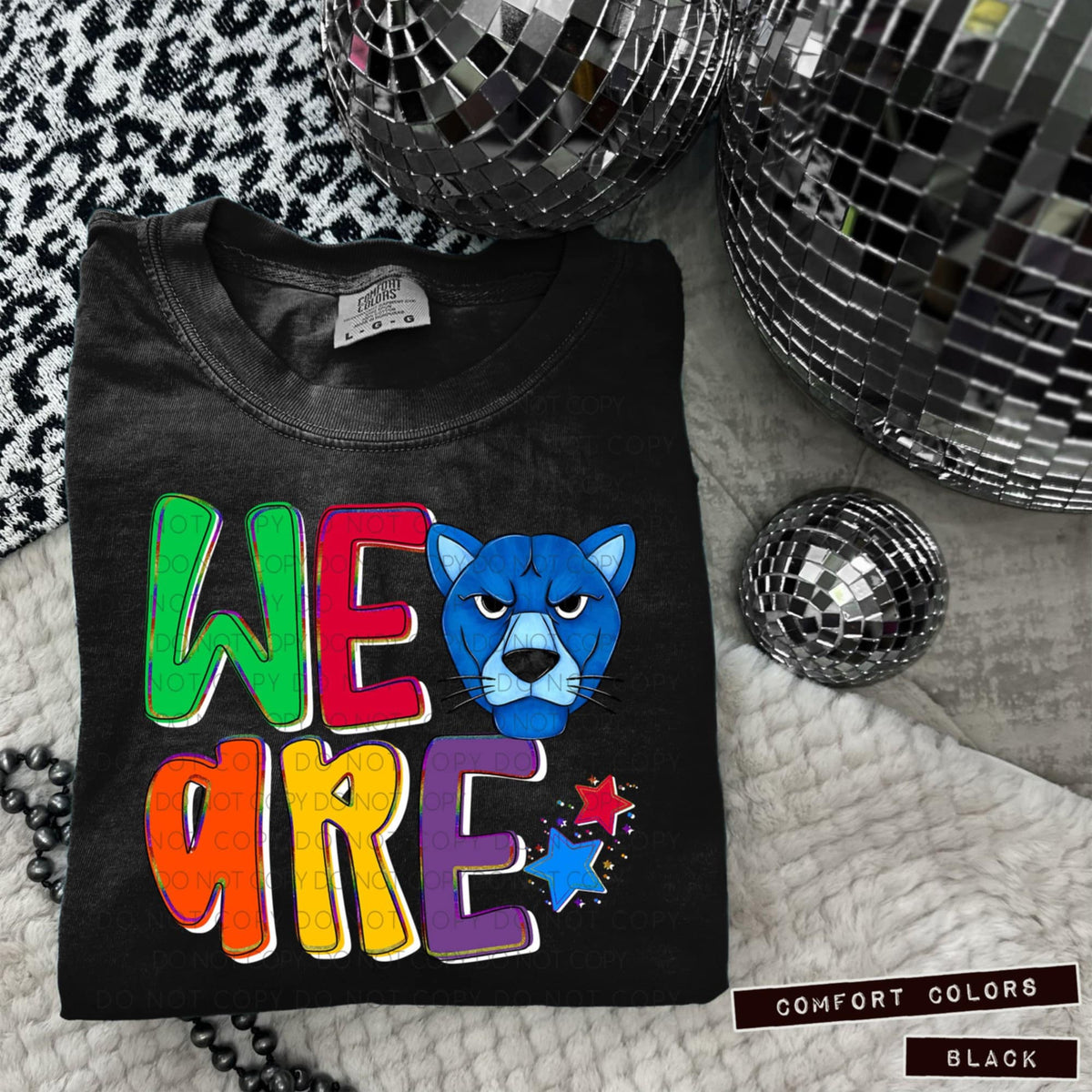 We are panthers blue (Caplinger) 100886 DTF transfer
