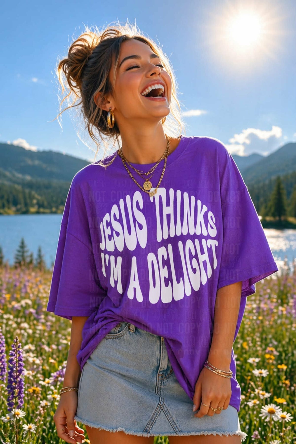 Jesus thinks I’m a delight white Sunday Special DTF transfer