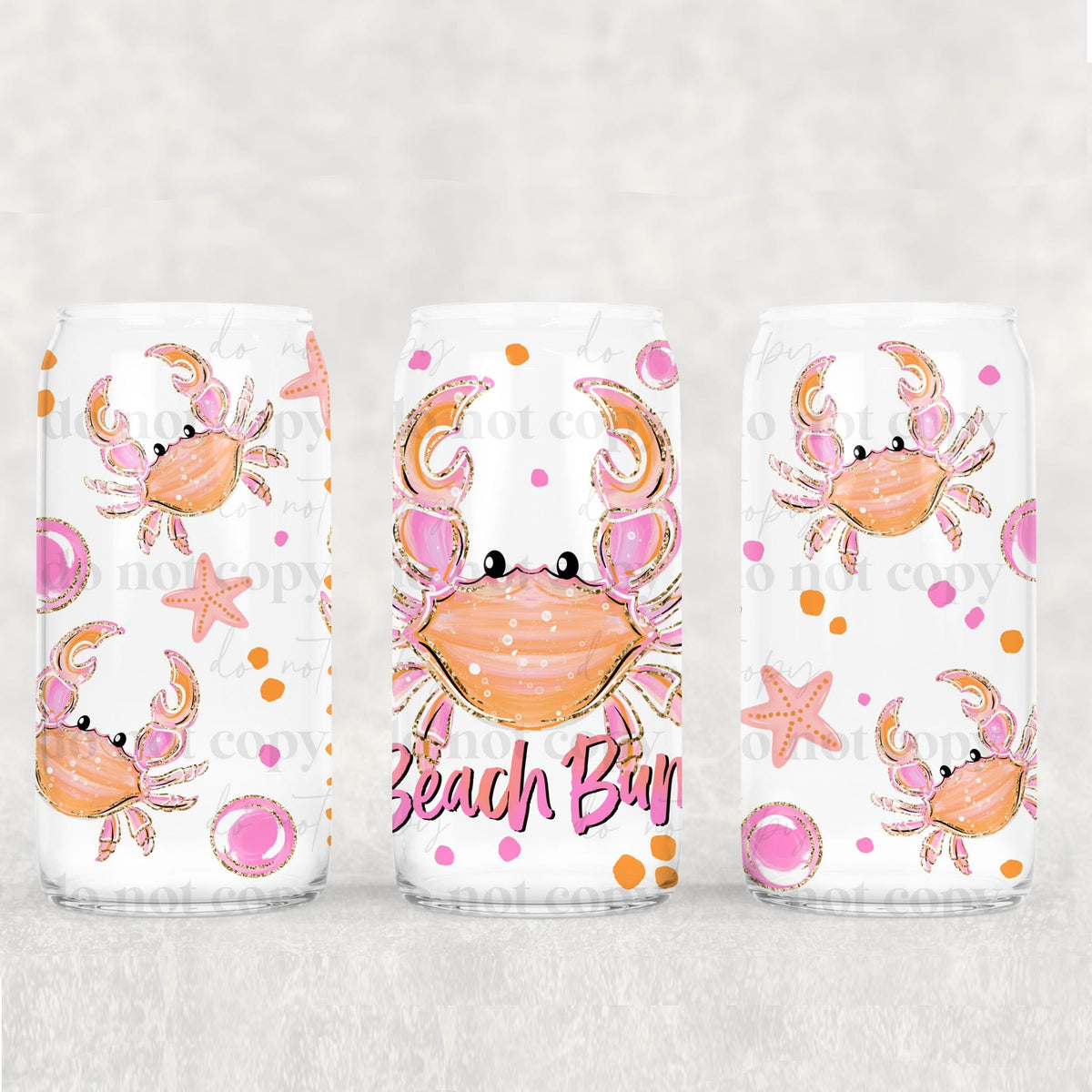 Beach Bum Crab (CSC) UV DTF WRAP