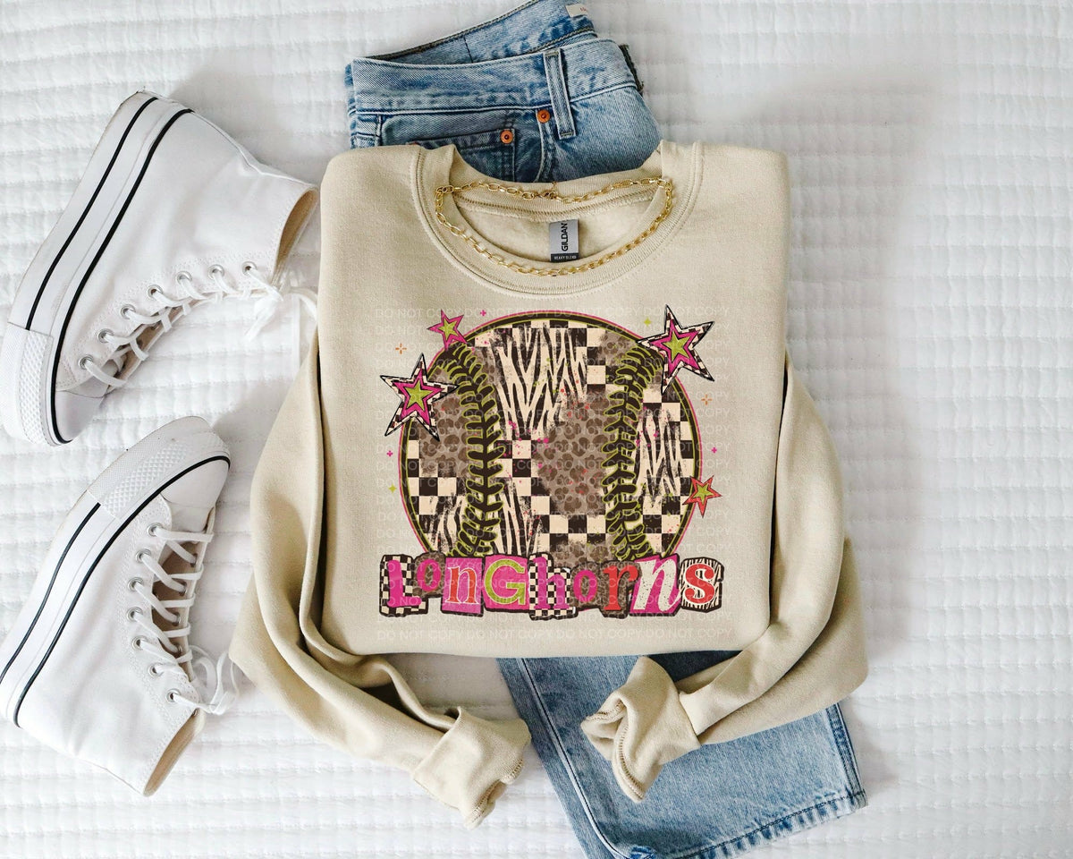 Longhorns magazine font and ball (SCG) DTF Transfer