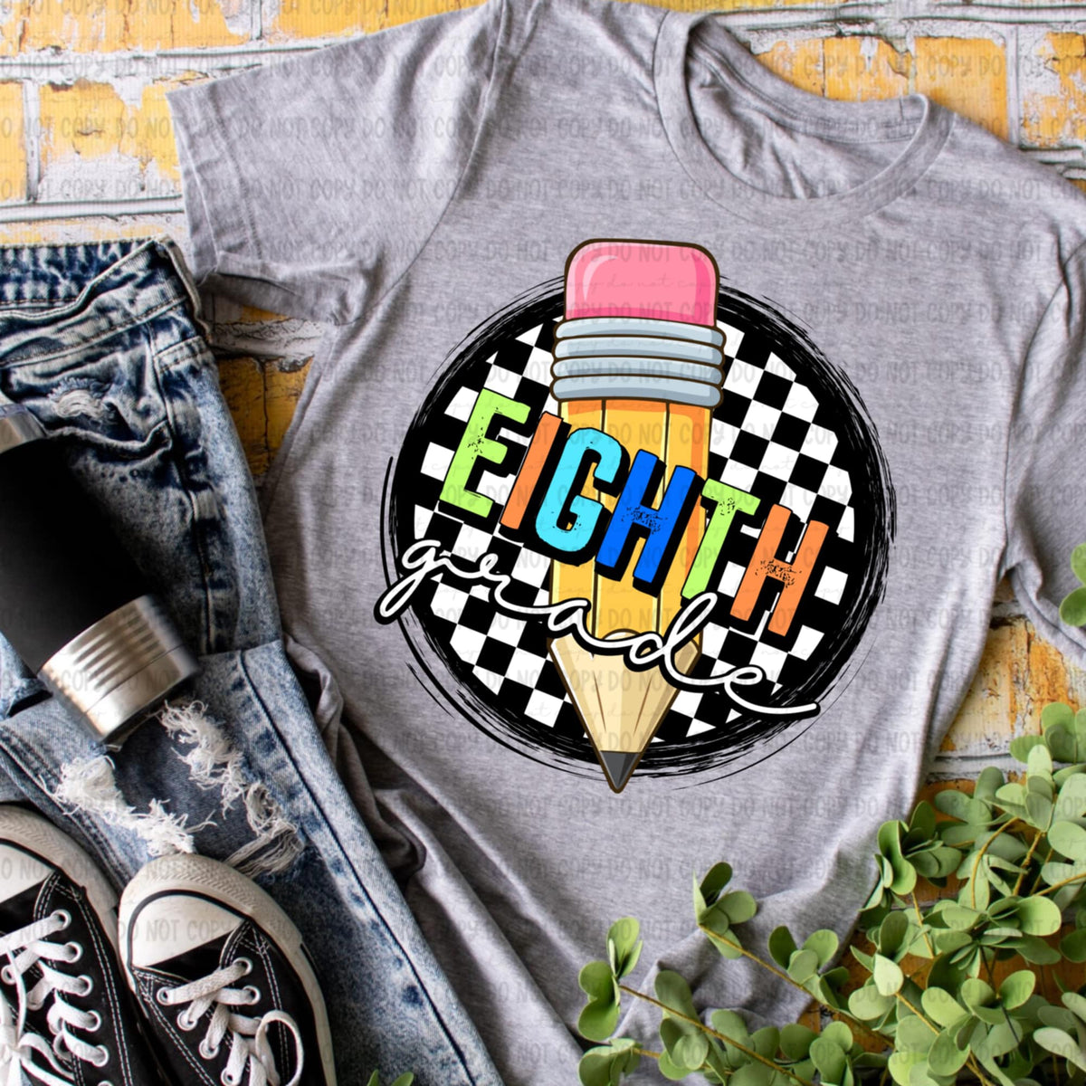 Eight grade retro circle BOY 106593 DTF transfer