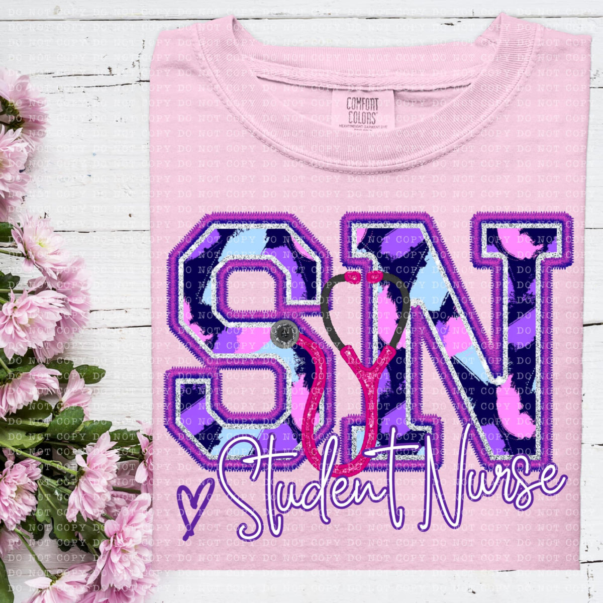 SN student nurse purple brushstrokes (ECHT) 93972 DTF transfer