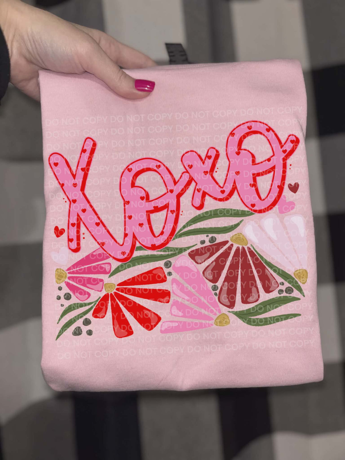 Xoxo cursive and flowers (SCG) DTF Transfer