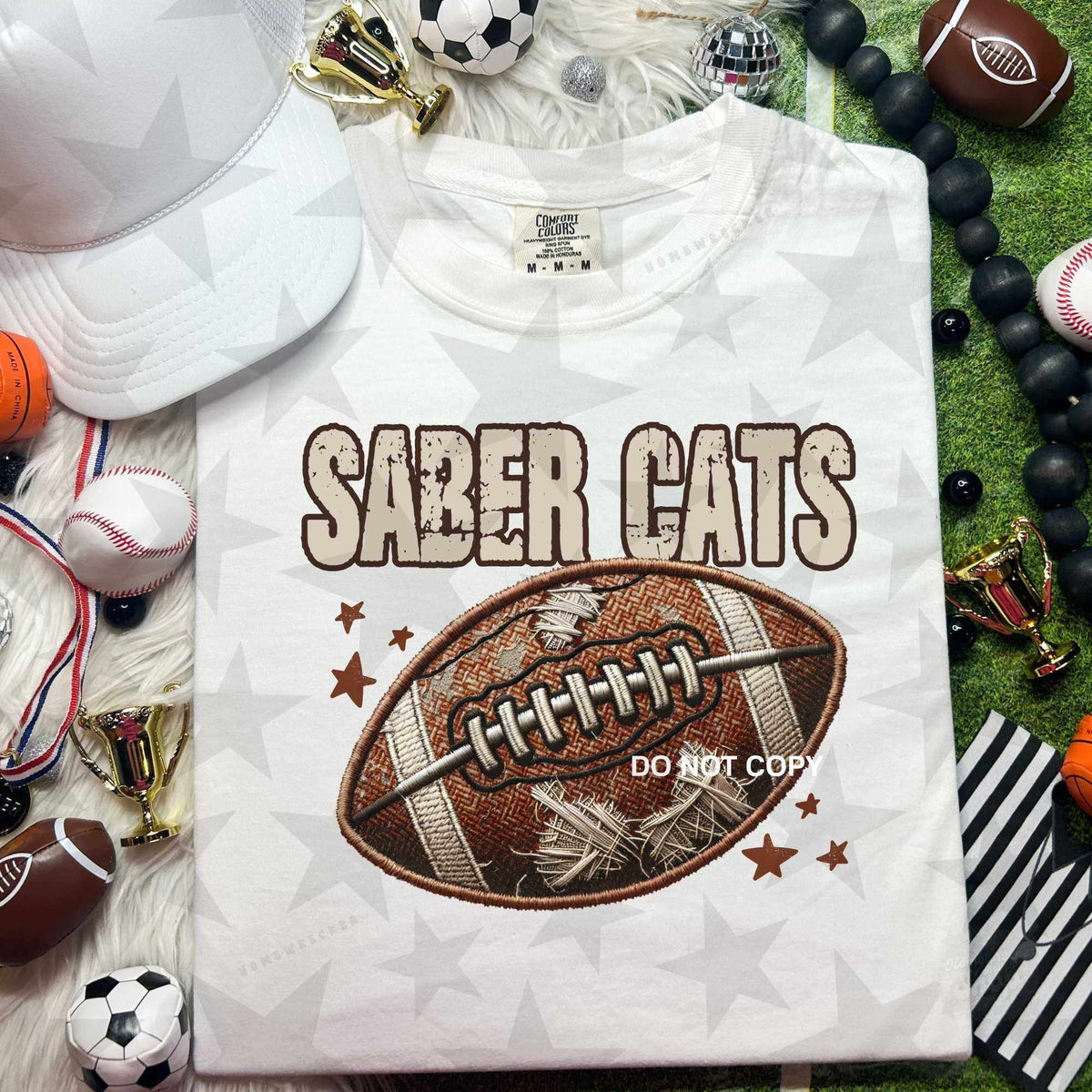 Saber cats football (HW) 58084 DTF transfer