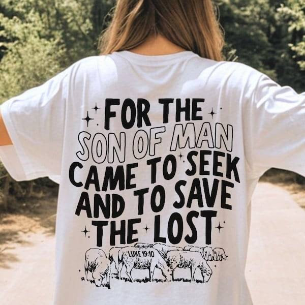 For the son of man came to seek and to save the lost black font (KARTA) 64032 DTF transfer