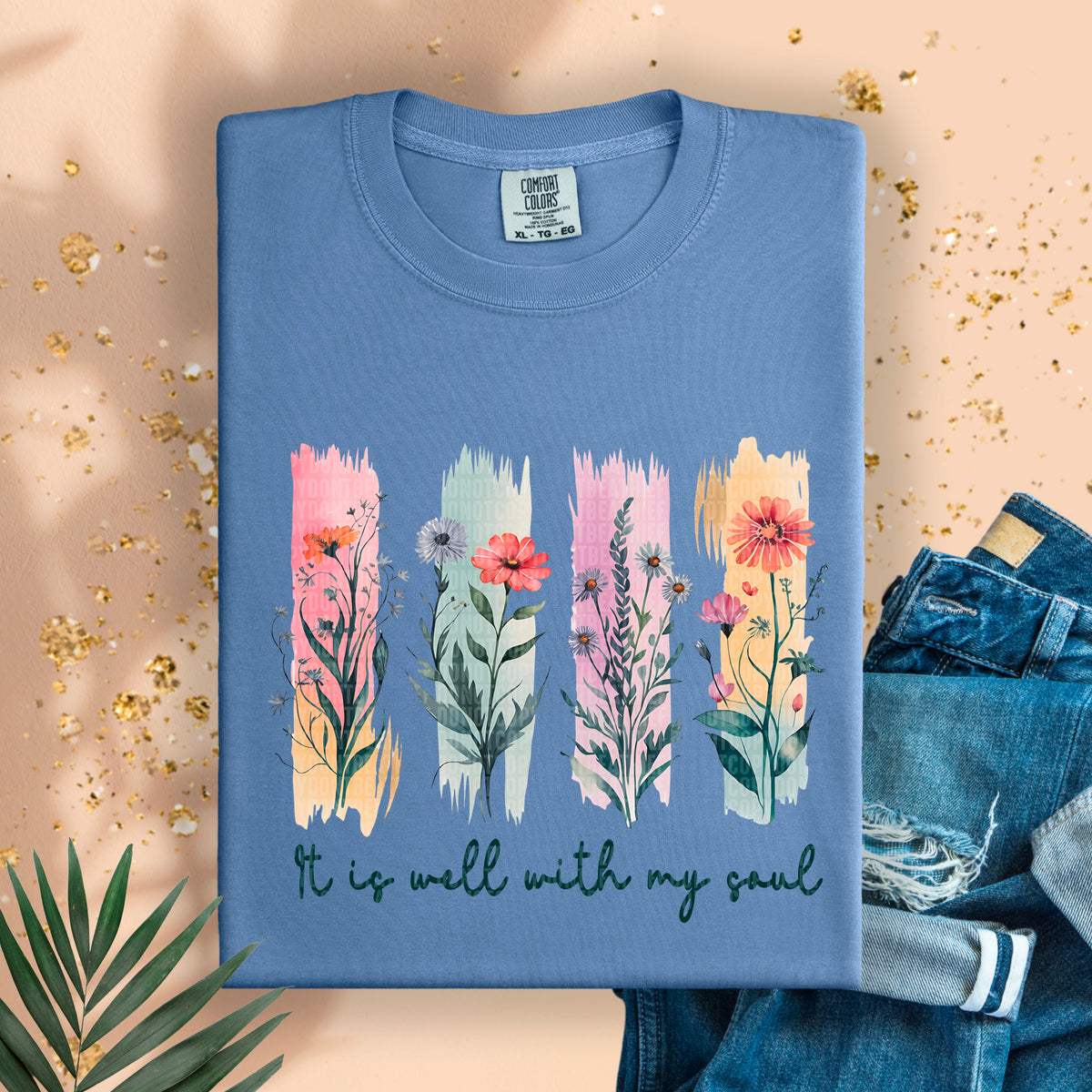 It is well with my soul brushstrokes black font 94974 DTF transfer