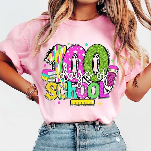 100 days of school 77623 DTF transfer