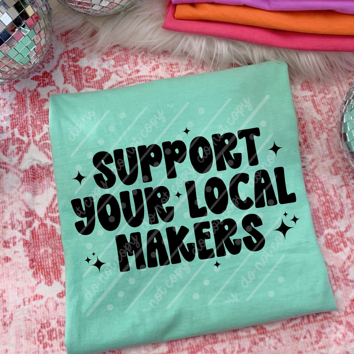 Support your local makers BLACK (scarlow) DTF transfer