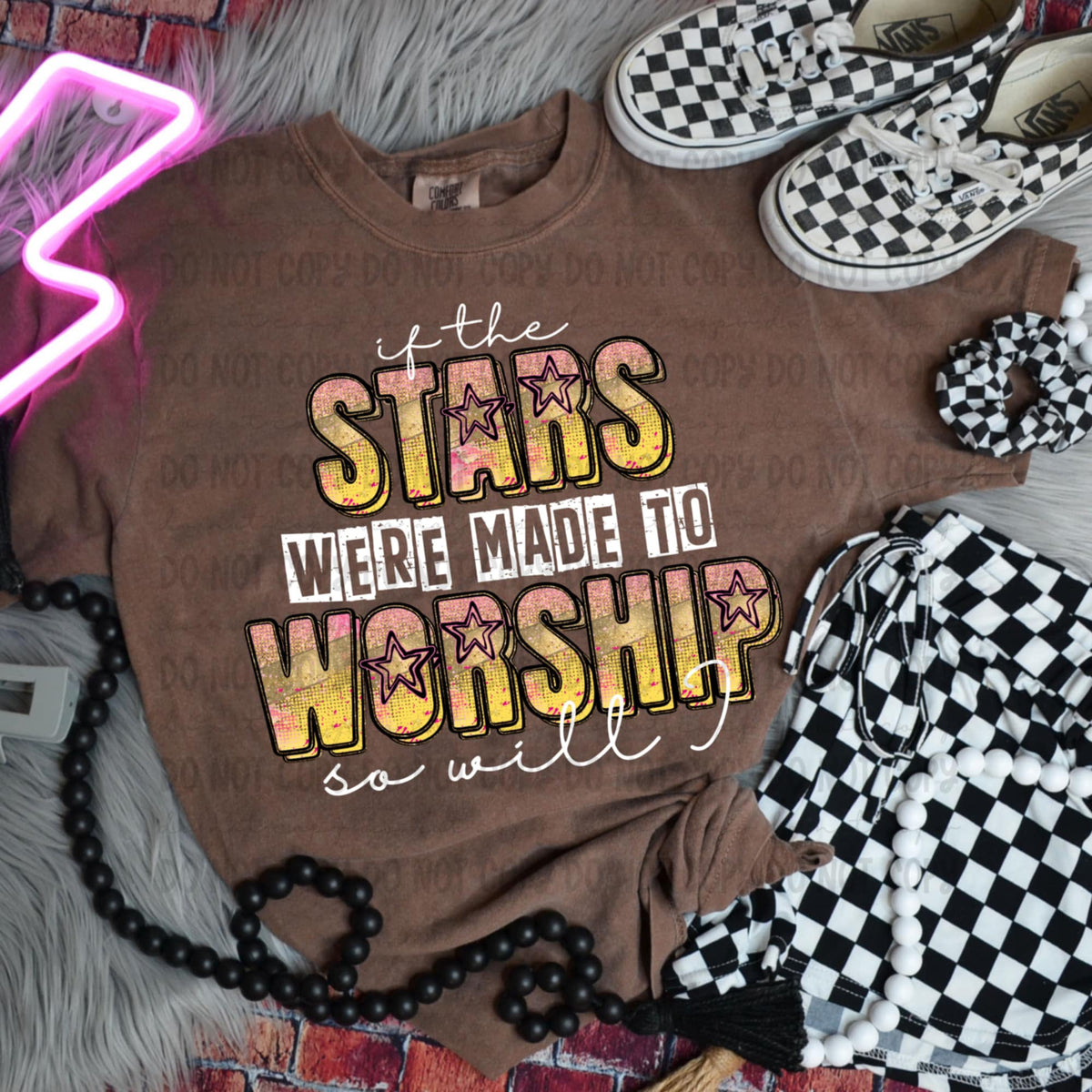 If the stars were made to worship WHITE FONT (REVEL) 96447 DTF transfer