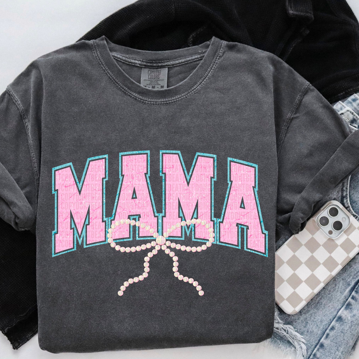 Mama pearl bow 100090 DTF transfer
