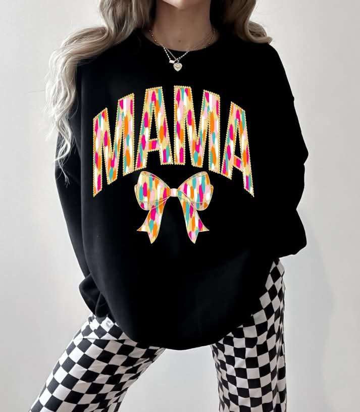 Mama brushstroke with bow (S&G) 82829 DTF transfer