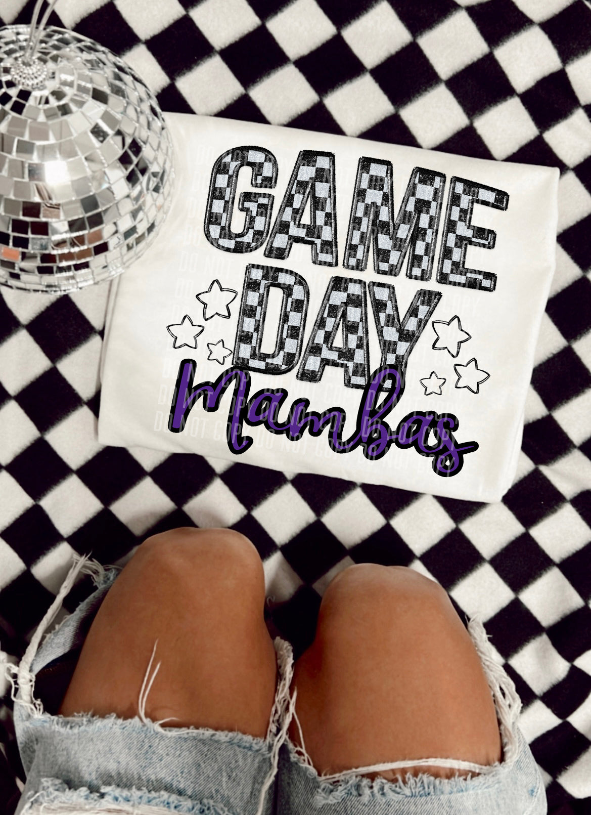Game day mambas (checkered and purple) 30726 DTF transfers