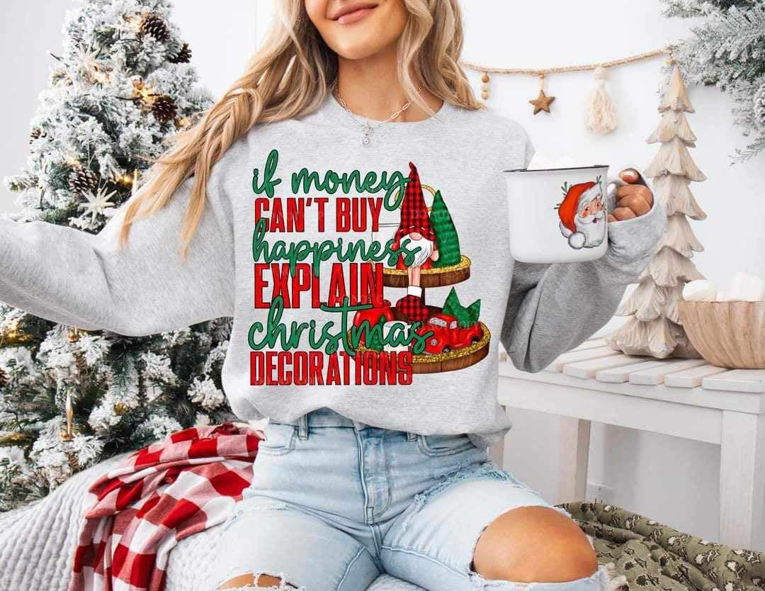 If money can’t buy happiness explain Christmas decorations (LYTTLE) 67869 DTF transfer