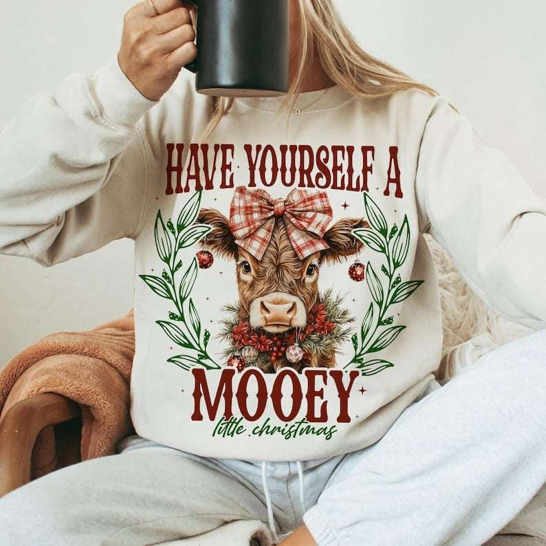 Have yourself a mooey Christmas 67513 DTF transfer
