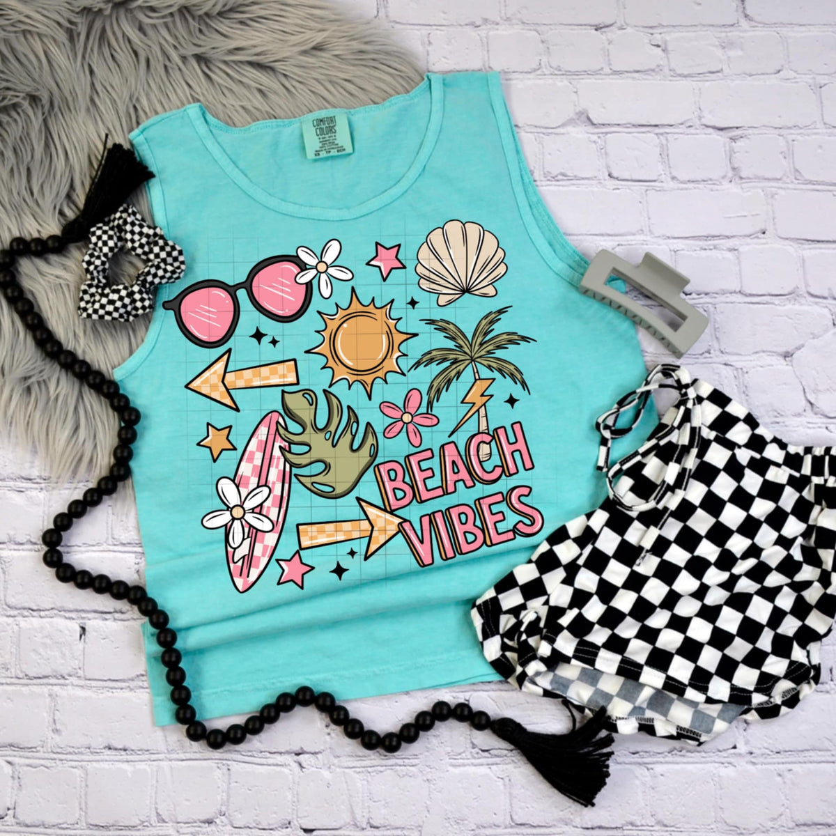 Beach vibes collage GIRL (CSC) 98735 DTF transfer