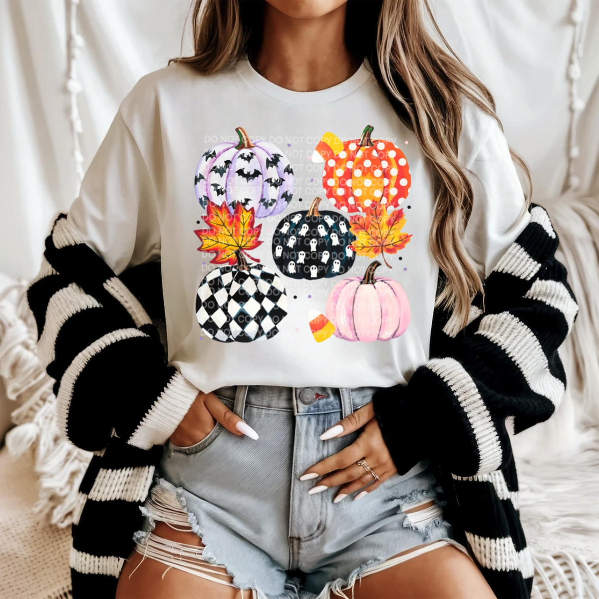 Patterned Watercolor Pumpkins SCG DTF transfer