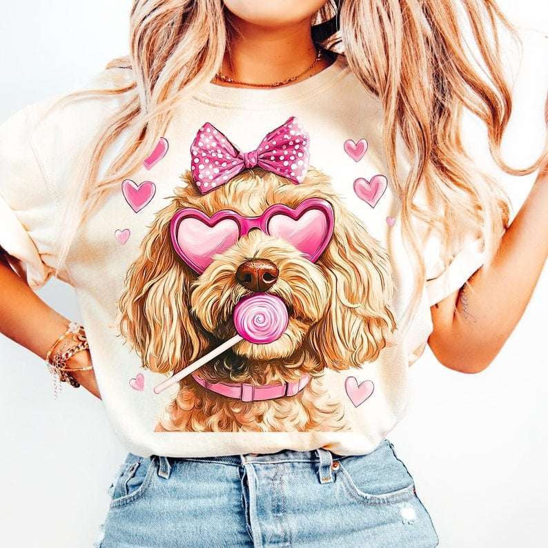 Valentine dog 75855 DTF transfer